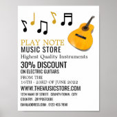 Guitar Notes, Musical Instrument Store Poster (Voorkant)