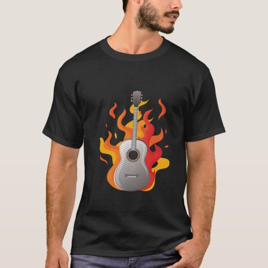guitar on flames t-shirt (Voorkant)