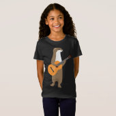 Guitar Otter Animal Kinder Guitarist Art T-shirt (Voorkant volledig)