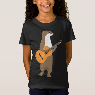 Guitar Otter Animal Kinder Guitarist Art T-shirt