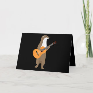 Guitar Otter Animal Kinderen Guitarist Art Kaart