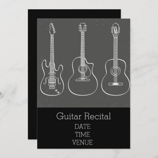 Guitar Overweging opgeruimde stijlvolle prestaties Kaart (Voorkant / Achterkant)