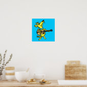 Guitar Palling Dog Poster (Keuken)