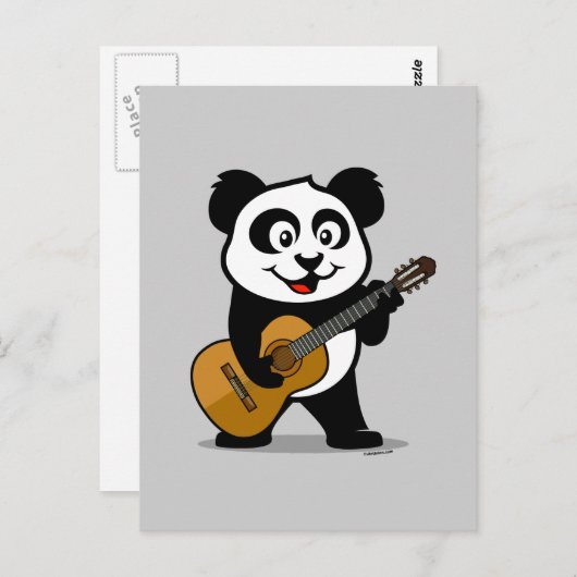 Guitar Panda Briefkaart (Voorkant / Achterkant)