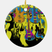 Guitar Party - Musical Instrument Ceramic Orna Keramisch Ornament (Achterkant)