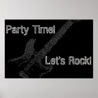 Guitar Party Time Birthday Poster