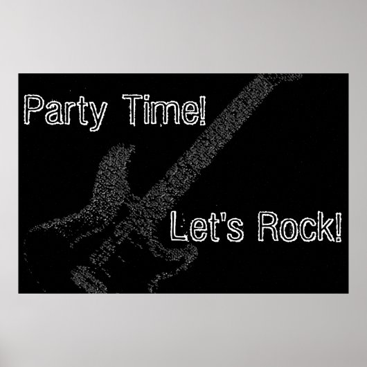 Guitar Party Time Birthday Poster (Voorkant)
