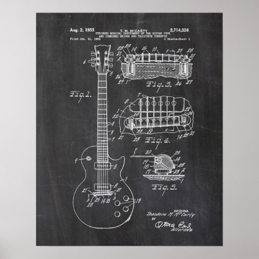 Guitar Patent Poster (Voorkant)