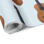 Guitar Pattern Musical Instrument Blue Cadeaupapier (Rol Hoek)