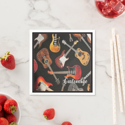 Guitar Pattern Paper Napkins Servet (Insitu)