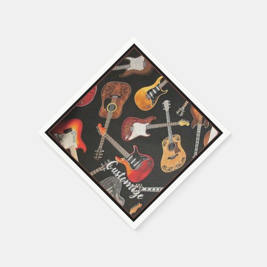 Guitar Pattern Paper Napkins Servet (Hoek)
