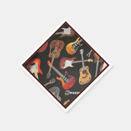 Guitar Pattern Paper Napkins Servetten (Hoek)
