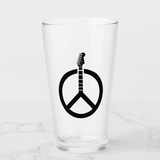 Guitar Peace Sign Glas (Voorkant)