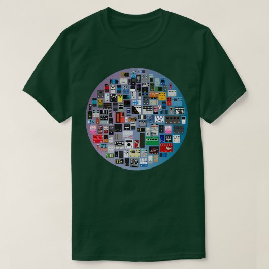 Guitar Pedal Collage T-shirt (Design voorkant)