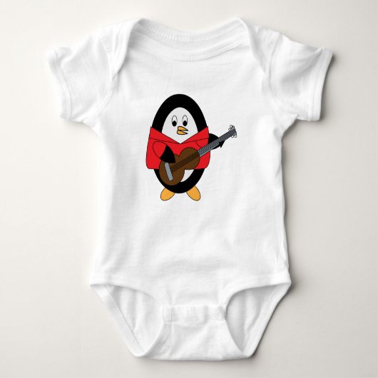 Guitar Penguin Cute Animal Romper (Voorkant)
