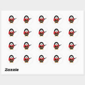 Guitar Penguin Cute Musician Ronde Sticker (Vel)