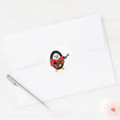 Guitar Penguin Cute Musician Ronde Sticker (Envelop)