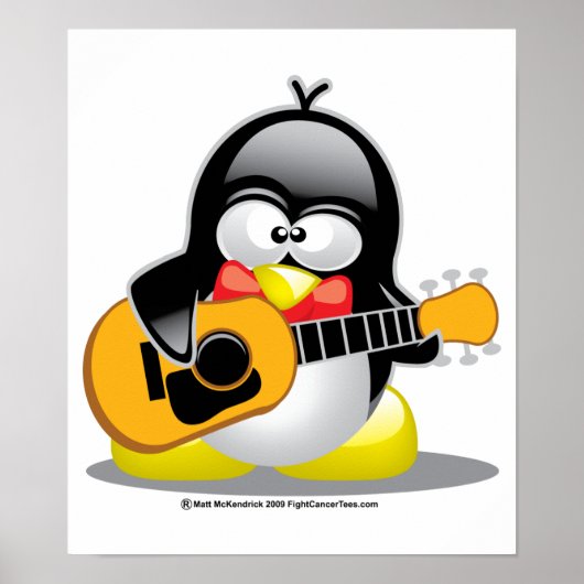 Guitar Penguin Poster (Voorkant)