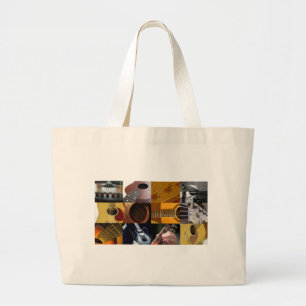 Guitar Photos Collage Grote Tote Bag