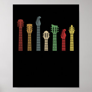 Guitar Pick Gift for Guitarist Retro  Poster