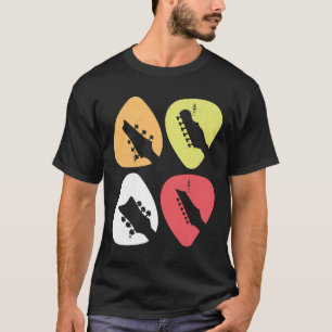Guitar Pick Guitarist Retro voor mannen T-shirt