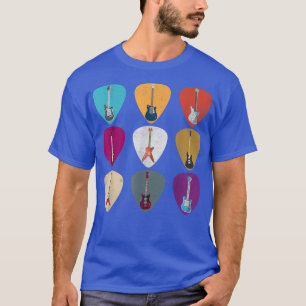 Guitar Pick-ontwerp voor gitarist Retro T-shirt