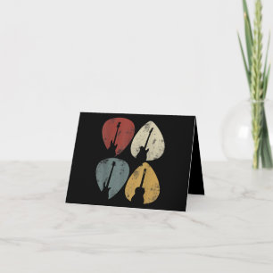 Guitar Pick Retro Funny Guitarist Gift Bedankkaart