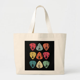 Guitar Pick Retro voor gitaristen But Grote Tote Bag