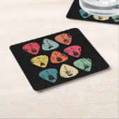Guitar Pick Retro  voor gitaristen But Kartonnen Onderzetters (Schuin)