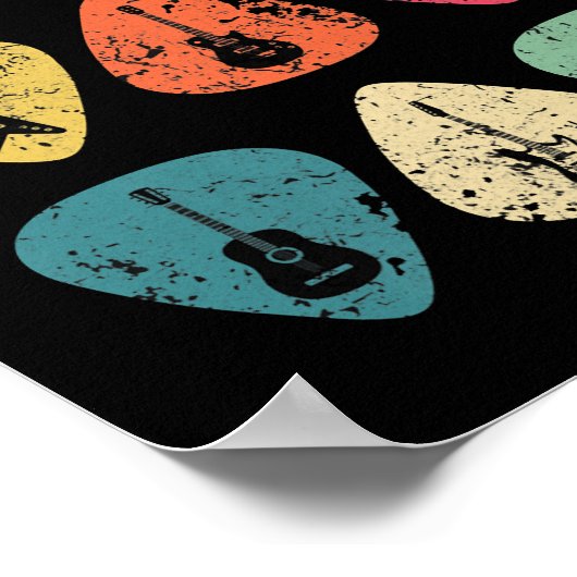 Guitar Pick Retro  voor gitaristen But Poster (Hoek)