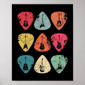 Guitar Pick Retro  voor gitaristen But Poster (Voorkant)