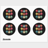 Guitar Pick Retro voor gitaristen But Ronde Sticker (Vel)