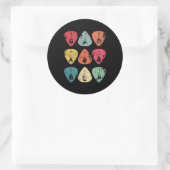 Guitar Pick Retro voor gitaristen But Ronde Sticker (Tas)