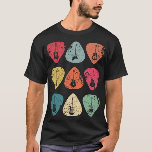 Guitar Pick Retro  voor gitaristen But T-shirt (Voorkant)