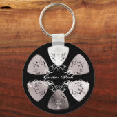 Guitar Pick Round-W Sleutelhanger (Voorkant)
