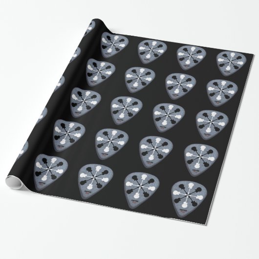 Guitar Picks Black Cadeaupapier (Uitgerold)