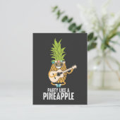 Guitar Pineapple Aloha Hawaii Holiday Fruit Briefkaart (Staand voorkant)