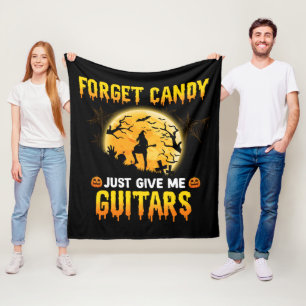 Guitar Play Witch Vergeet Snoep maar Guitar Fleece Deken