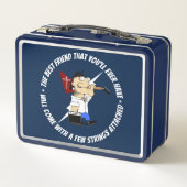 Guitar Player Best Friend Cartoon op Road Gig (Achterkant)