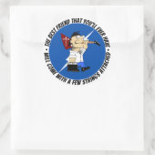 Guitar Player Best Friend on Road opnieuw Comic Ronde Sticker (Tas)