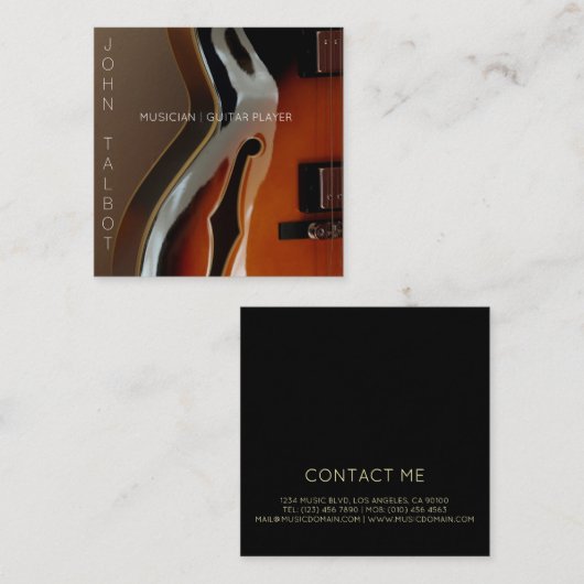 Guitar Player Custom Square Visitekaartje (Voorkant / Achterkant)