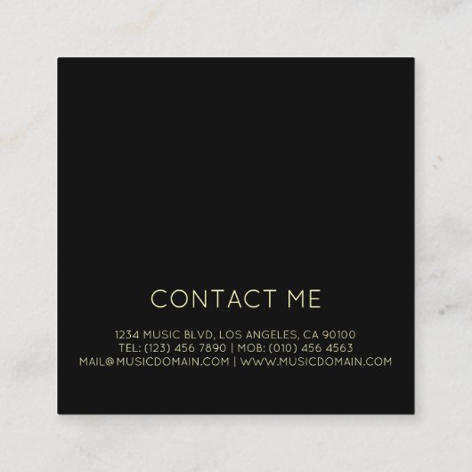 Guitar Player Custom Square Visitekaartje (Achterkant)