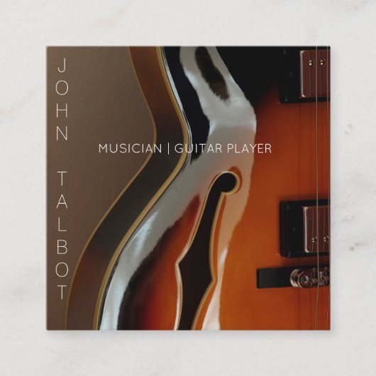 Guitar Player Custom Square Visitekaartje (Voorkant)
