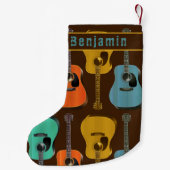 Guitar Player Double Sided Name Teen Boys Kleine Kerstsok (Achterkant)