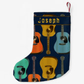 Guitar Player Double Sided Name Teen Boys Kleine Kerstsok (Achterkant)
