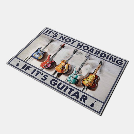 Guitar Player Gift, Guitar Welcome Doormat Deurmat (Schuin)