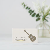 Guitar Player Instrument Music Teacher Gold Visitekaartje (Staand voorkant)