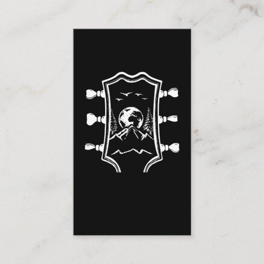 Guitar Player Mountain Music Lover Guitarist Visitekaartje (Voorkant)