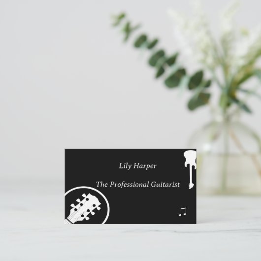 Guitar Player Music Artist Teacher School Concert Contactkaartje (Staand voorkant)