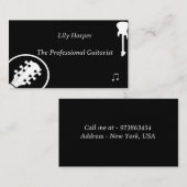 Guitar Player Music Artist Teacher School Concert Contactkaartje (Voorkant / Achterkant)